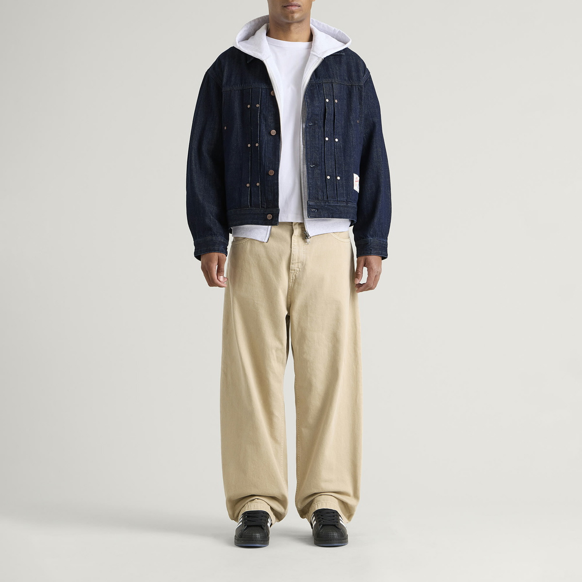 Dime Men's Pleated Denim Jacket in Indigo