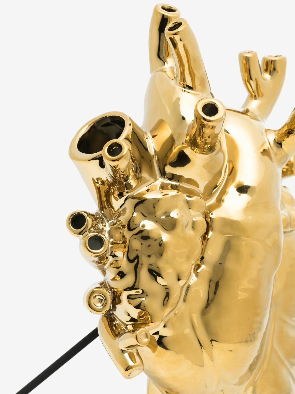 Seletti Gold Tone Love In Bloom Heart Vase
