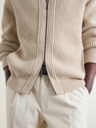 Altea - Ribbed Virgin Wool Cardigan - Neutrals
