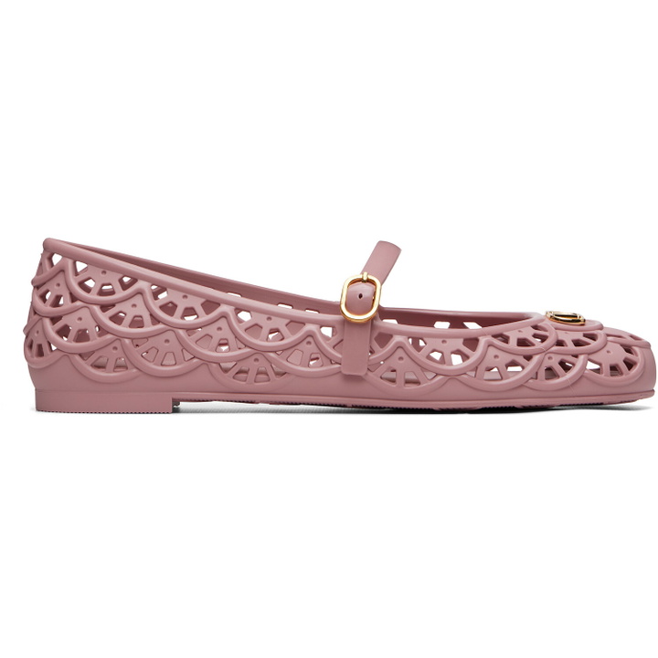 Photo: Valentino Garavani Pink Ondette Rubber Ballerina Flats