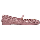 Valentino Garavani Pink Ondette Rubber Ballerina Flats