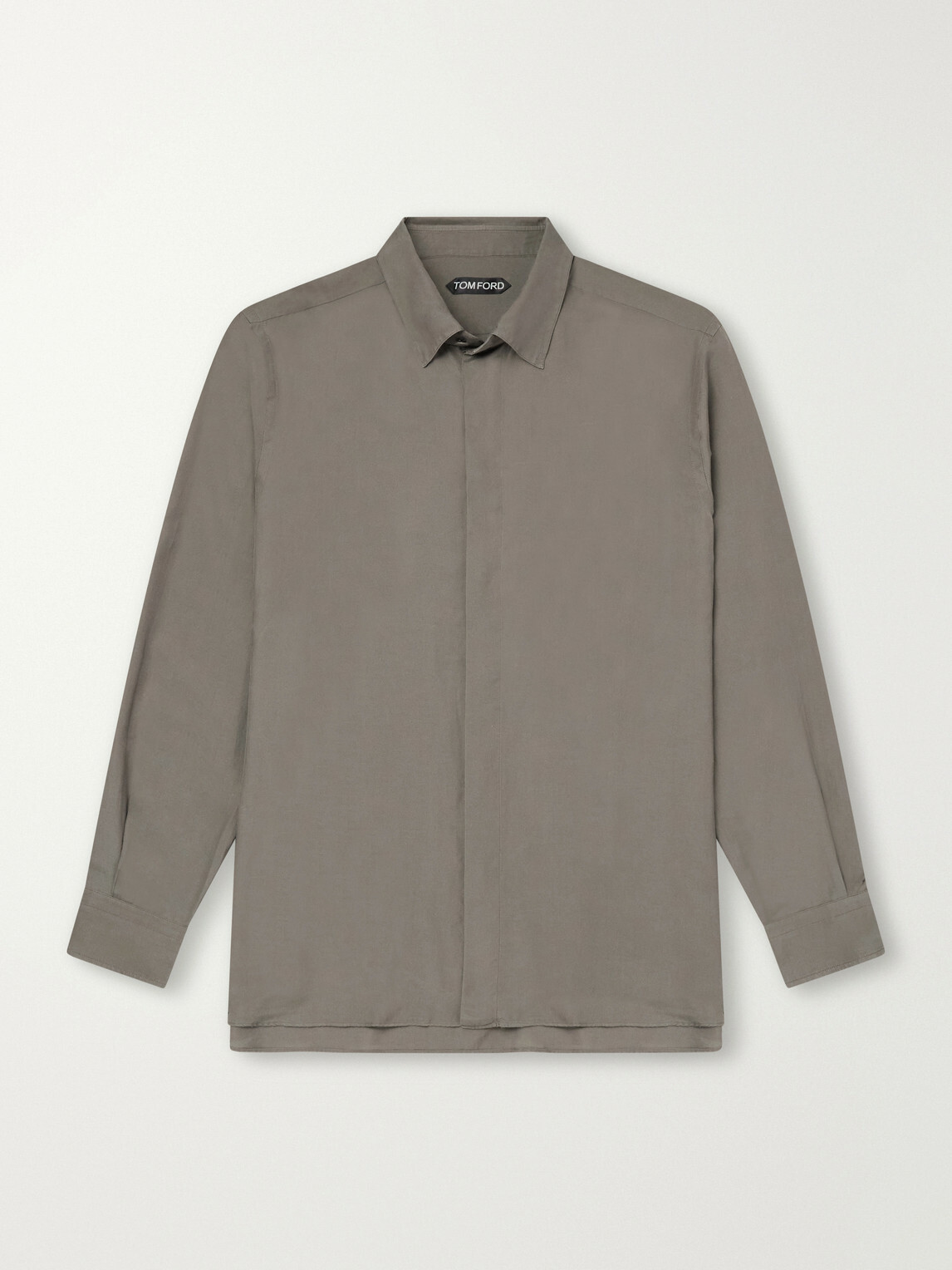 TOM FORD - Cotton and Silk-Blend Twill Shirt - Green