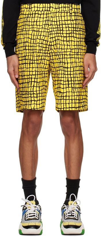 Photo: Moschino Yellow Warped Shorts