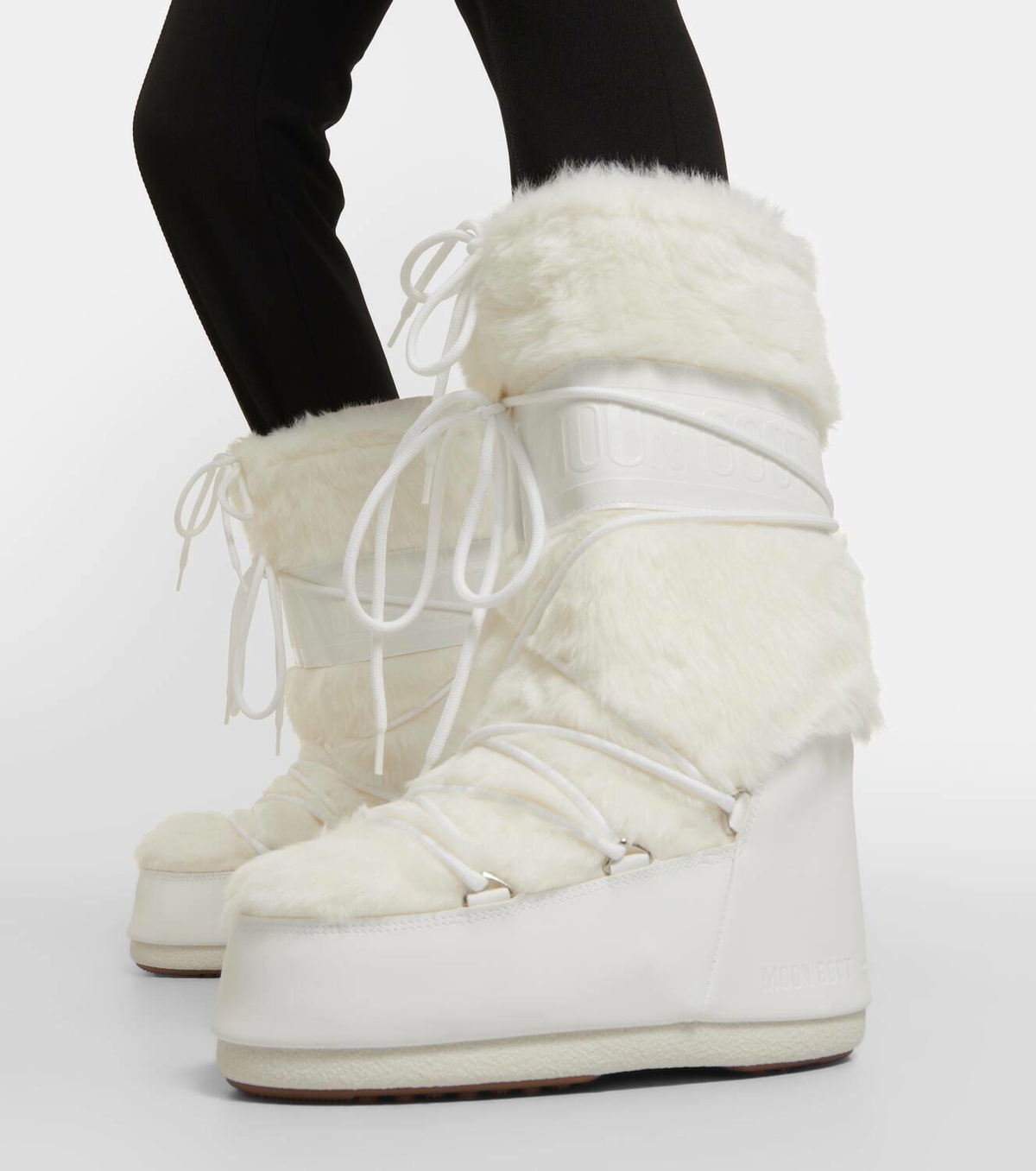 靴 Moon Boot Icon faux-fur  boots MOON BOOT Icon faux fur and faux leather snow boots | NET-A