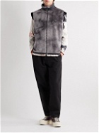 Remi Relief - Shell-Trimmed Tie-Dyed Fleece Gilet - Gray