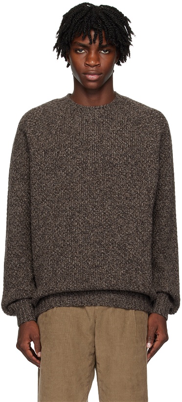 Photo: Sunspel Brown Chunky Sweater