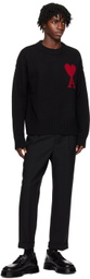 AMI Paris Black Ami De Cœur Sweater