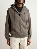 thisisneverthat - Logo-Print Jersey Zip-Up Hoodie - Gray