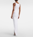 Versace Safety Pin draped cotton-blend maxi dress