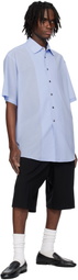 SOSHIOTSUKI Blue Wrinkle Viscorse Shirt