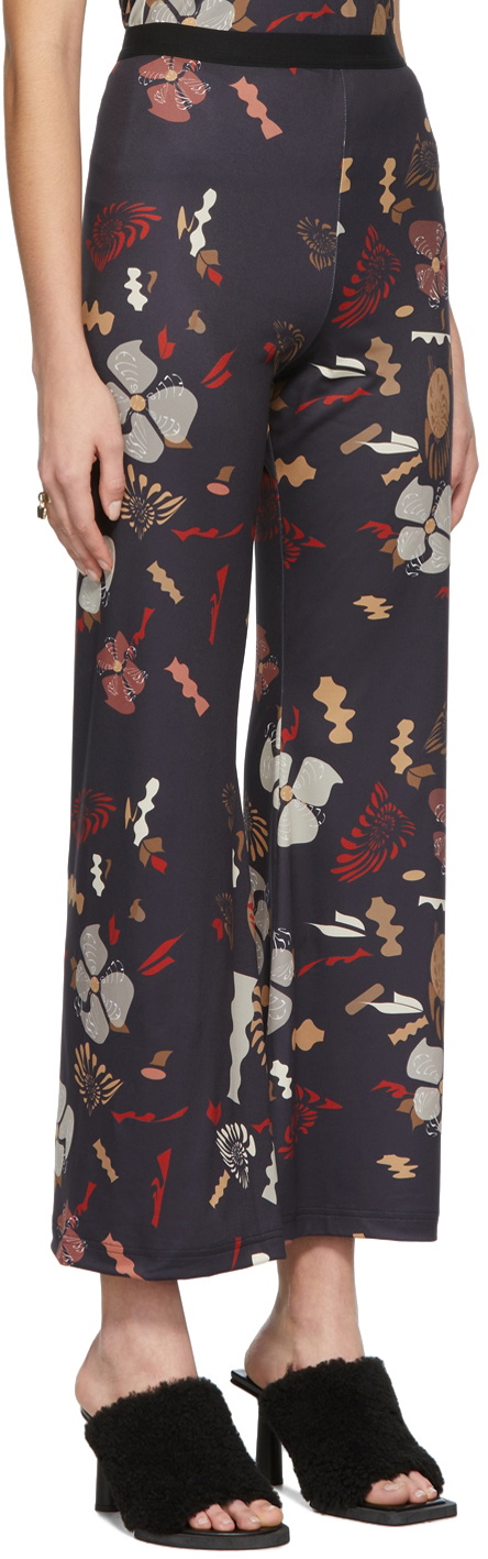 ELLISS SSENSE Exclusive Black Ditsy Floral Cut-Out Trousers