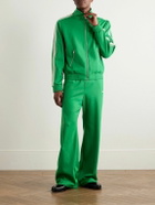 CELINE - Straight-Leg Logo-Embroidered Striped Jersey Track Pants - Green