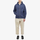 Maison Kitsuné Men's Bold Fox Head Patch Zip Hoodie in Ink Blue