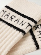 Marant - Linden Logo-Intarsia Brushed Ribbed-Knit Socks