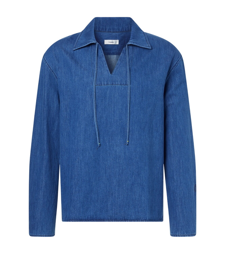 Photo: Commas Tie-neck denim shirt