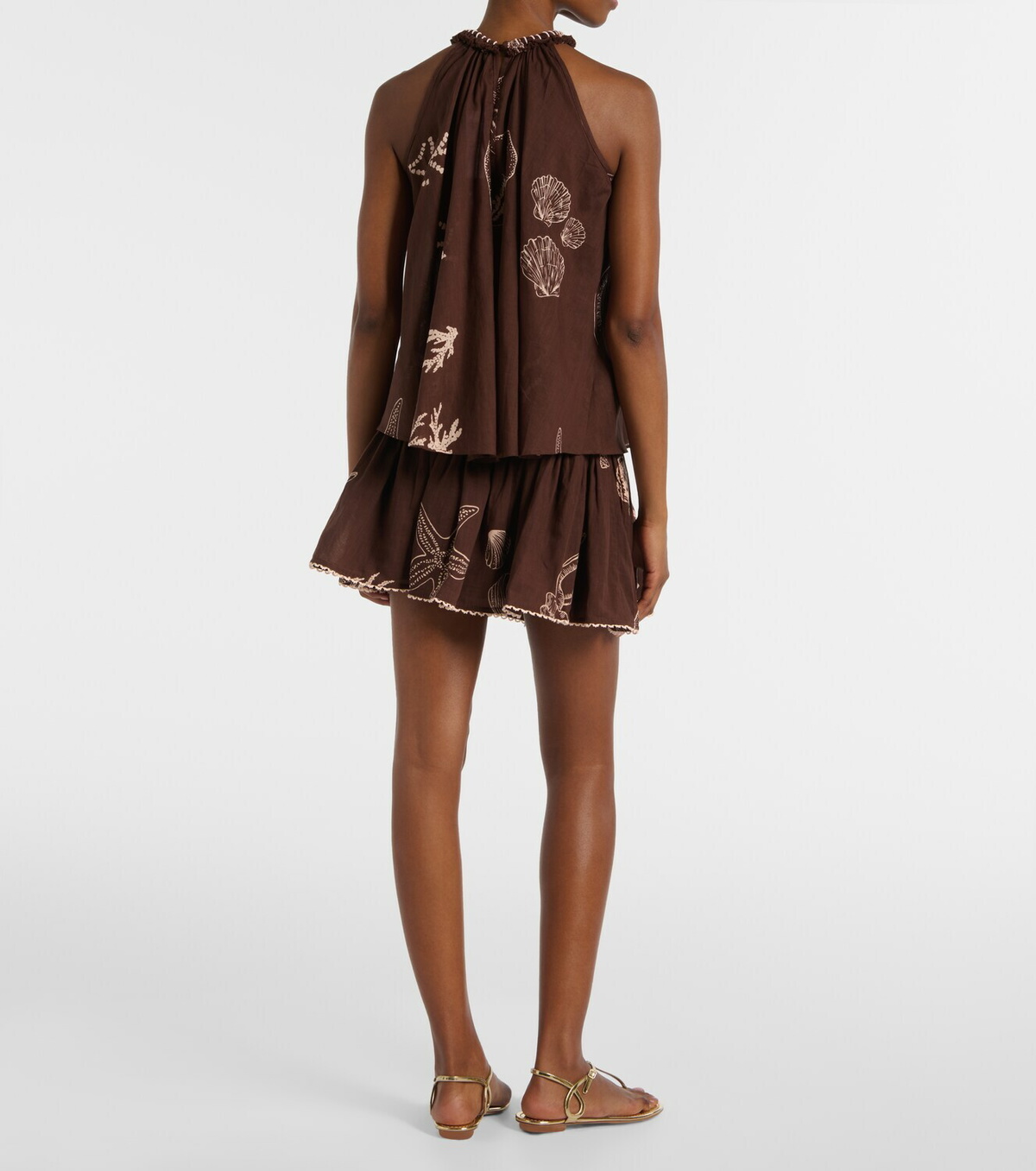Poupette St Barth Colleen pleated cotton miniskirt