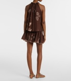 Poupette St Barth Colleen pleated cotton miniskirt