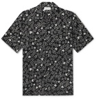 SAINT LAURENT - Camp-Collar Printed Silk-Jacquard Shirt - Black