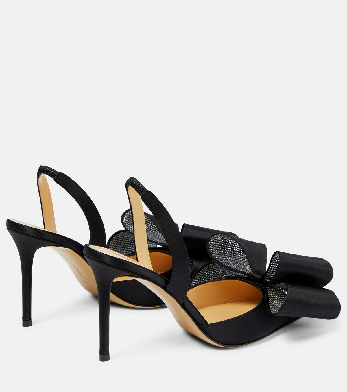 Mach & Mach Le Cadeau 95 satin slingback pumps MACH & MACH