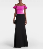 Costarellos Birdie off-shoulder sequined top