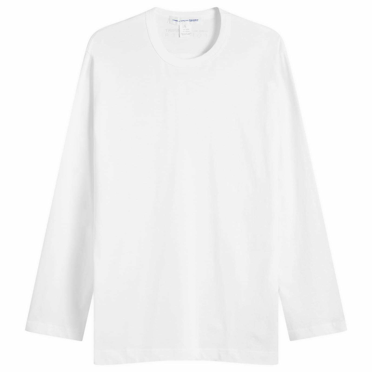 Comme des Garçons SHIRT Men's Cotton Long Sleeve T-Shirt in White