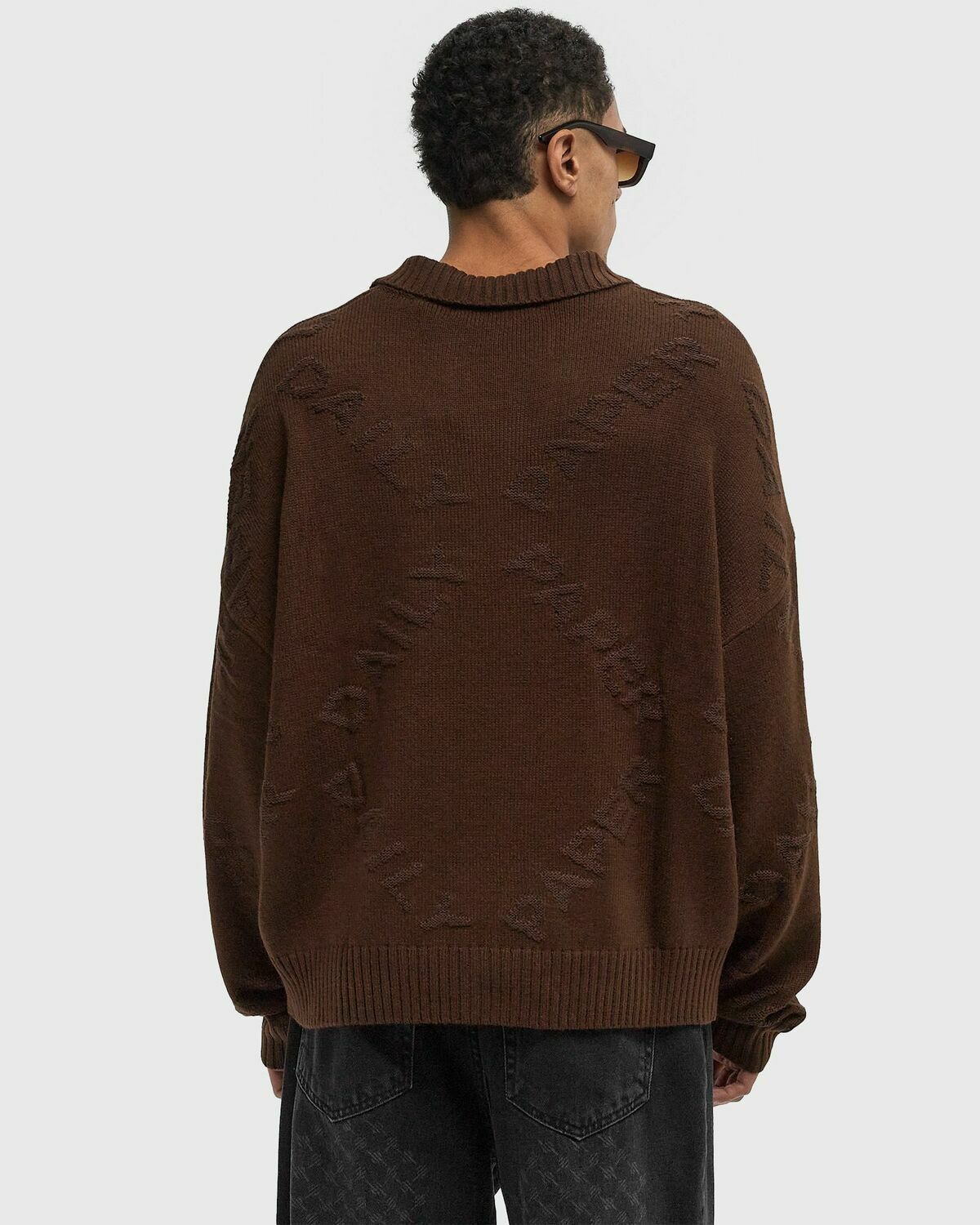 Daily Paper DIAMOND KNIT SWEATER Brown Mens Pullover