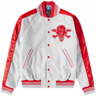 ICECREAM Men's Cones & Bones Varsity Jacket in Grey