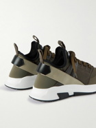 TOM FORD - Jago Neoprene, Suede and Leather Sneakers - Green