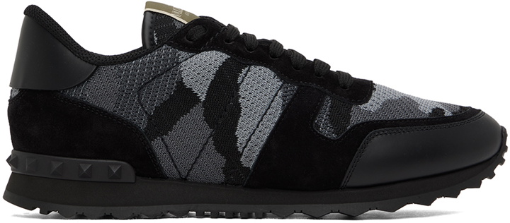 Photo: Valentino Garavani Black Rockrunner Sneakers