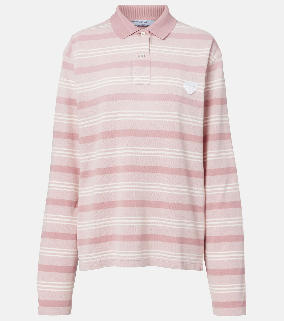 Prada Striped cotton piqué polo shirt