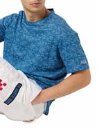 MC2 Saint Barth Man Blue Linen Jersey T-shirt Ecstasea With Sashiko Print