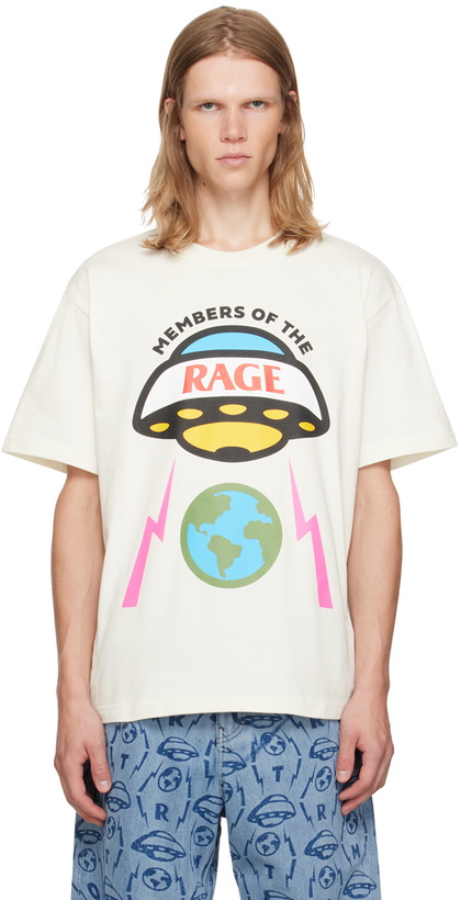 Photo: Members of the Rage White Printed Hero Logo T-shirt