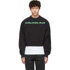 Mugler Black Logo Cropped Sweatshirt