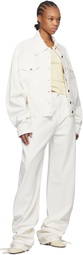 Mônot White Baggy Laced Up Jeans