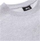 Stüssy - Printed Mélange Fleece-Back Cotton-Blend Jersey Sweatshirt - Gray