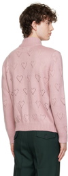Ernest W. Baker SSENSE Exclusive Pink Hearts Sweater