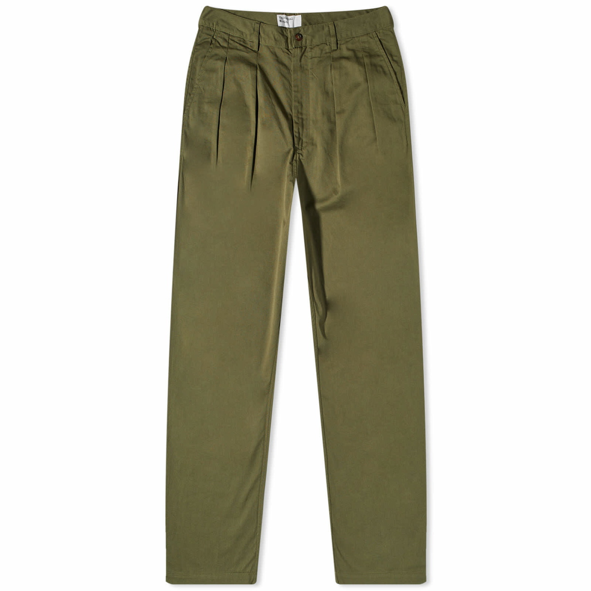 Universal Works Men's Twill Double Pleat Pant in Light Olive Universal ...