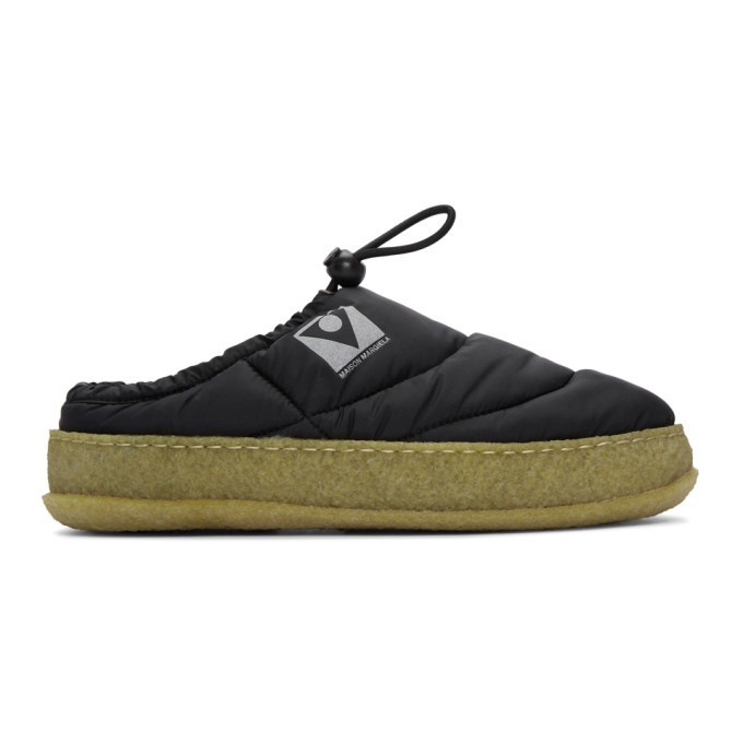 Photo: Maison Margiela Black Quilted Slip-On Loafers