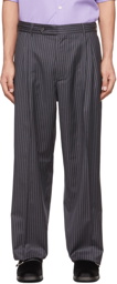 mfpen SSENSE Exclusive Grey & Purple Pinstriped Classic Trousers