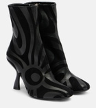 Pucci Marmo suede and leather ankle boots