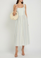 Loveshackfancy Majory Floral Cotton Midi Dress Light Blue