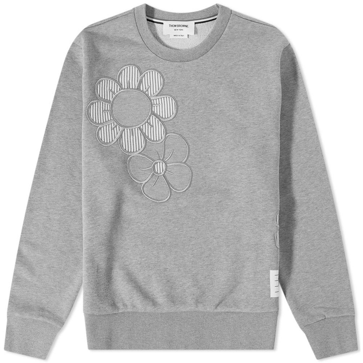 Photo: Thom Browne Floral Applique Crew Sweat