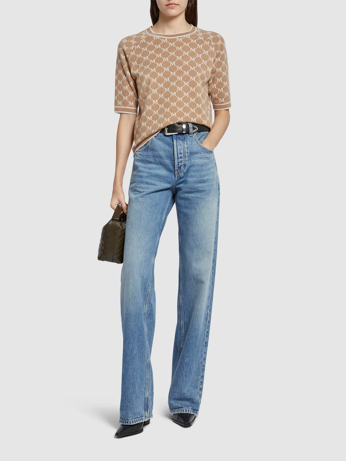 S MAX MARA Portici Knit Logo Short Sleeved Top S Max Mara