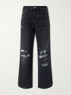 AMIRI - Distressed Wide-Leg Jeans - Black