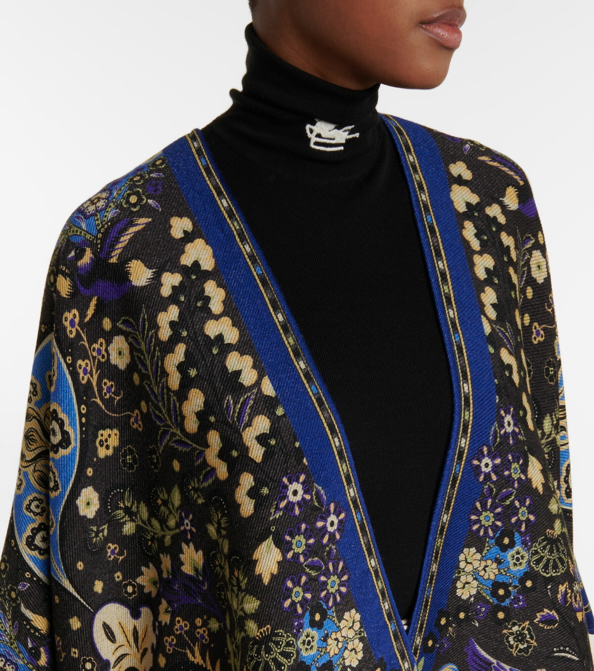 Etro - Printed wool-blend cape Etro