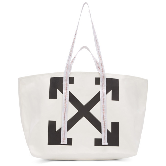 Photo: Off-White White Canvas Arrows Commercial Tote