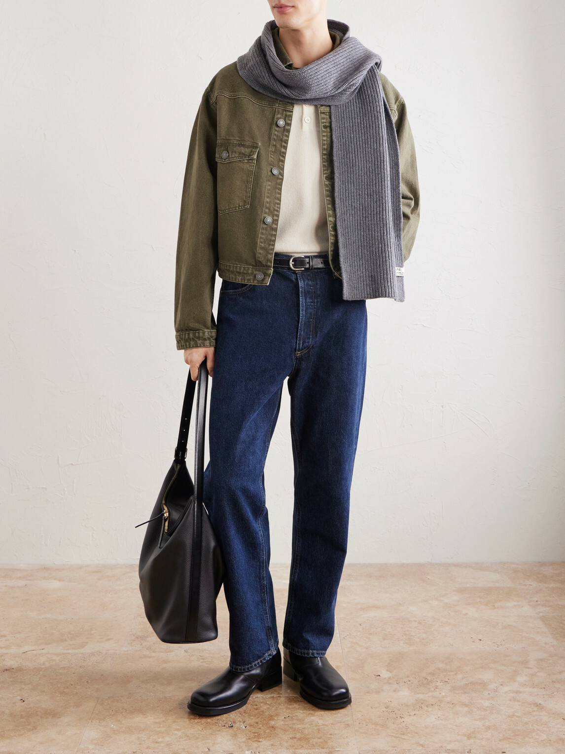 A.P.C. - Vera Maxi Full-Grain Leather Tote Bag