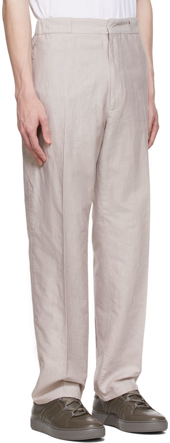 Ermenegildo Zegna Beige Cotton Trousers