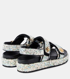 Tory Burch Kira sequined leather-trimmed sandals