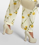 Burberry Floral silk satin wide-leg pants